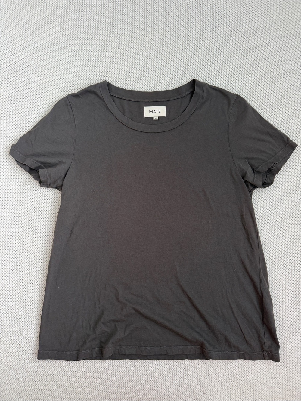 MATE The Label 100% Cotton Short Sleeve T Shirt Gray Size Medium